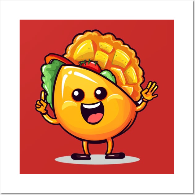kawaii Taco cehees T-Shirt cute potatofood funny Wall Art by nonagobich